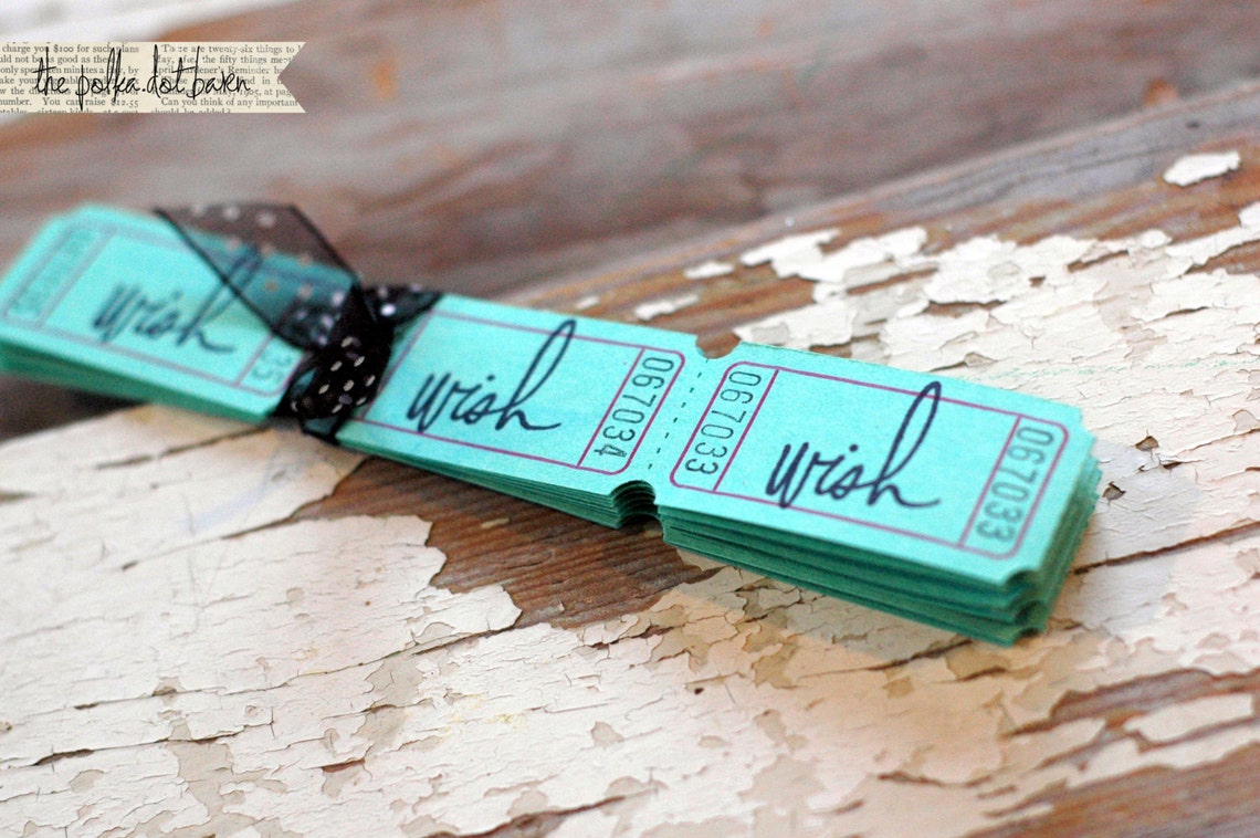 WISH Tickets Wish Tickets Wedding Wish Tickets 24 Etsy