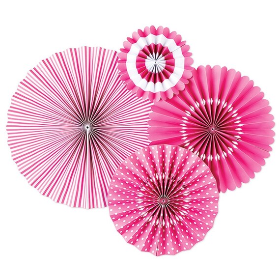 Bubblegum Pink Party Fans Party Paper Fans Pink Party Etsy