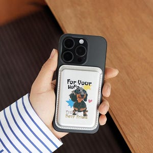 Tarjetero MagSafe personalizado para mascotas: Cartera de cuero personalizada para iPhone 12 y modelos posteriores