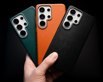 Personalised Galaxy S26, S25, S24, S26 Plus, S25 Plus, S24 Plus, S26 Ultra, S25 Ultra, S24 Ultra Leather Case, Ultra-slim, MagSafe ready