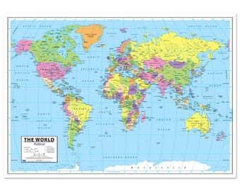 Mappa di proiezione mondiale modificata di Gall (politica-semplice)