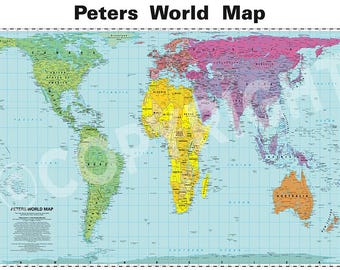 Mappa del mondo di Peters Equal Area (politica)