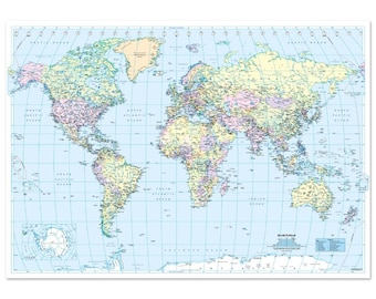 Mappa di proiezione di Gall modificata (politica - dettagliata)