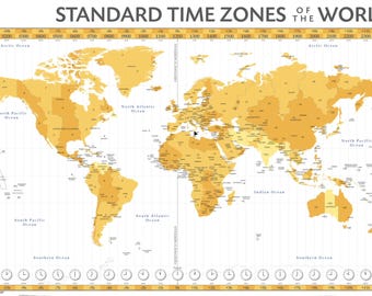 Mappa dei fusi orari standard del mondo