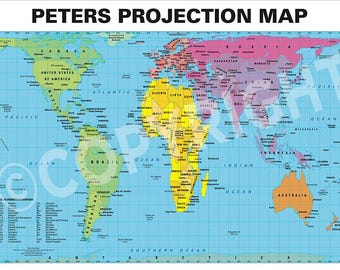 Mappa di proiezione di Peters (politica) (semplice)