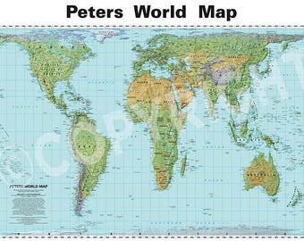 Mappa del mondo di Peters Equal Area (ambientale)