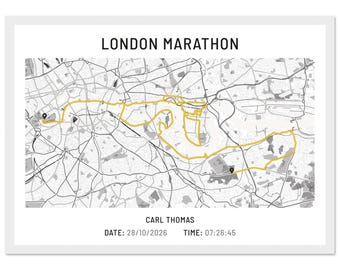 Mappa del percorso della Maratona di Londra Stampa
