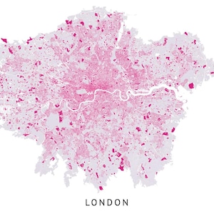 Greater London Art Map (Pink)