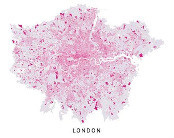 Mappa artistica della Grande Londra (rosa)