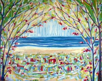 Tree Song no. 13 First Day of My Life (40x30) Original painting on canvas by Kristi Taylor