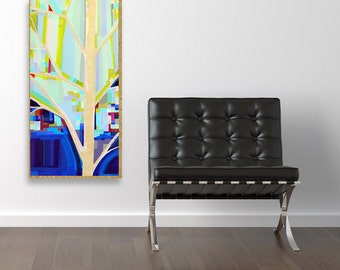 Woods no. 7 Original painting on wood panel (12 x 24 x 2)