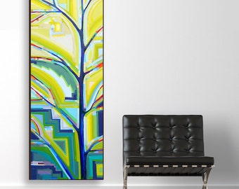 Tree Song no. 20 Pinetop's Boogie Woogie (20x60) original painting on canvas by Kristi Taylor