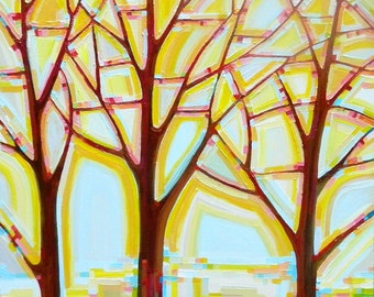 Tree Song no. 14 Autumn Tree 36 x 36 Original painting by Kristi Taylor