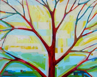 Tree View no. 51 Painting on Canvas (medium, 20x20) Fine Art by Kristi Taylor