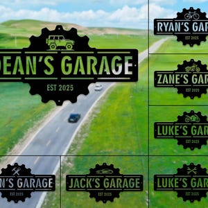 Benutzerdefinierte Garage Metallschild, personalisierte Garage Namensschilder, Garage Hängeschild, Papas Garage Schild, Vatertagsgeschenk, Wandkunst im Freien Dekor