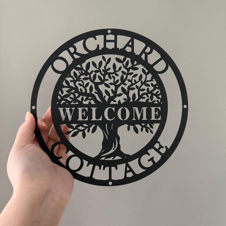 Custom Welcome Family Tree of Life Name Metal Sign, Personalized Wall ...