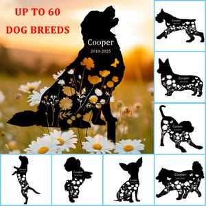 Custom Dog Memorial Stake, Dog Metal Grave Marker, Dog Cemetery Stake, Every Dog Breed Sign, Pet Loss Gift, Dog Lovers Gift, Garden Decor