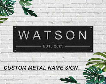 Custom Metal Sign, Personalized Metal Name Sign, Metal Wall Art, Outdoor Metal Sign, Family Name Sign, Last Name Sign, Housewarming Gift