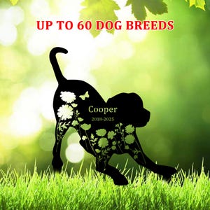 Custom Dog Memorial Stake, Dog Metal Grave Marker, Dog Cemetery Stake, Every Dog Breed Sign, Pet Loss Gift, Dog Lovers Gift, Garden Decor