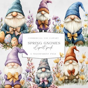 Spring Gnome Clipart, Easter Gnomes PNG, Easter Gnome Clipart, Spring Wildflower Gnome, Cute Gnome  Png, Spring Clipart, Commercial Use