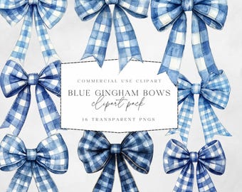 Blue Gingham Bow Png - Coquette Plaid Bow Clipart - Blue Bows - Gingham Bow Clipart - PNG - Transparent Background - 16 Clipart