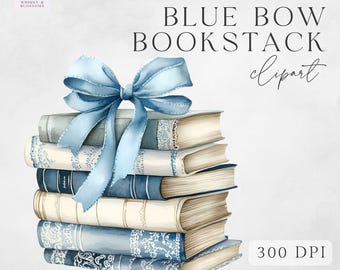 Blue Coquette Book Png - Blue Ribbon Bookish Aesthetic - Digital Downloads for Book Lovers - Cute Sublimation Image - Commercial Use Clipart