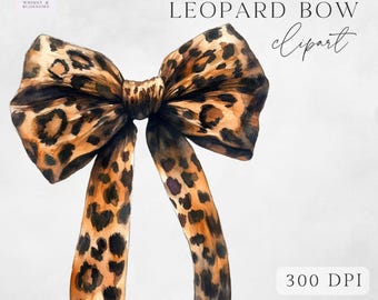 Leopard Bow Clipart Png - Leopard Print Coquette Bow Clipart - Ribbon Designs  - for Commercial Use - Instant Download - PNG