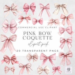 Watercolor Pink Girl Bow Clipart Download - Coquette Pink Bow Clipart - Girly Bows - Light Pink Bow Clipart - PNG - Transparent Background