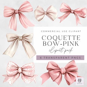 Clipart fiocco rosa acquerello da scaricare - Clipart fiocco rosa Coquette - Fiocchi da ragazza - Clipart fiocco rosa chiaro - PNG - Sfondo trasparente