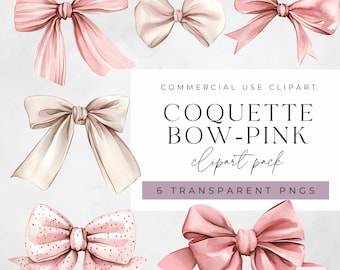 Watercolor Pink Girl Bow Clipart Download - Coquette Pink Bow Clipart - Girly Bows - Light Pink Bow Clipart - PNG - Transparent Background