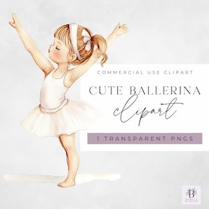 Ballerina Clipart Download - Watercolor Ballet Clipart - High Quality - Instant Download - Pale Pink and White - PNG - Transparent