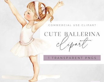 Ballerina Clipart Download - Watercolor Ballet Clipart - High Quality - Instant Download - Pale Pink and White - PNG - Transparent