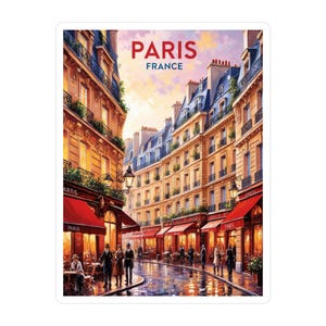 Paris France Sticker Decal, Eiffel Tower Vinyl Decal, French Laptop Sticker, Cute Car Decal, Europe Souvenir Decor, French Theme, Single
