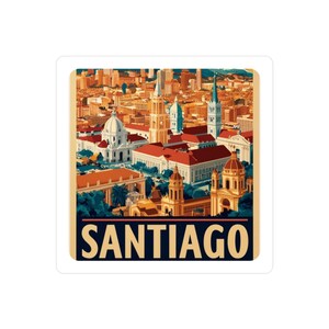 Santiago Chile Travel Sticker - Planner Supplies, Traveler Notebook, Travel Laptop Accessories, Travel Suitcase, Single
