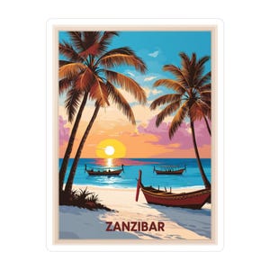 Zanzibar Travel Sticker - Planner Supplies, Traveler Notebook, Travel Laptop Accessories, Travel Suitcase