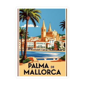 Palma De Mallorca Travel Destination Sticker - Planner Supplies, Traveler Notebook, Travel Laptop Accessories, Travel Suitcase