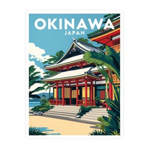 Okinawa Japan Sticker, Vinyl Decal, Travel Laptop Decal, Car Window Sticker, Waterproof Sticker, Luggage Sticker, Traveler Journal, Single