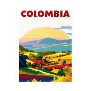 Colombia South America Travel Sticker - Planner Supplies, Traveler Notebook, Travel Laptop Accessories, Travel Suitcase