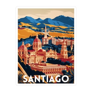 Santiago Chile Travel Sticker - Planner Supplies, Traveler Notebook, Travel Laptop Accessories, Travel Suitcase, Single