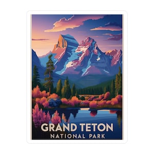 Grand Teton National Park Wyoming Aufkleber - Planer Lieferungen, Traveler Notebook, Reise Laptop Zubehör, Reisekoffer