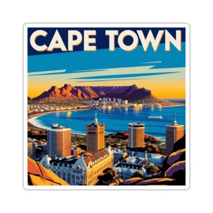 Cape Town South Africa Travel Destination Stickers - Planner Supplies, Traveler Notebook, Travel Laptop Accessories, Travel Suitcase