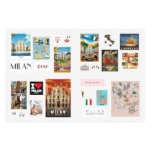 Milan Italy Travel Destination Sticker Sheets