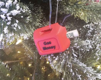 Gas Money Ornament - Desk Decor - Gag Gift - Teen Gift - White Elephant - Gas Money Gift - Cash Holder Ornament