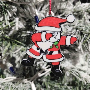 Dabbin’ Santa Ornament - Playful Santa Dab Holiday Ornament - Santa&#39;s Dab Dance Christmas Decor