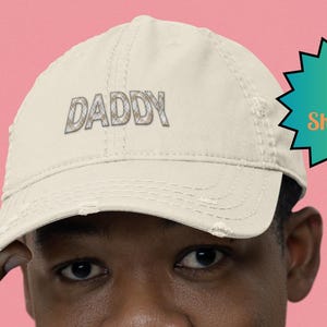 Daddy Plaid Distressed Ball Cap, Fun Dad Hat, Funny Father&#39;s Day Gift, Unisex Cotton Baseball Cap, Soft Worn In Style, Adjustable closure
