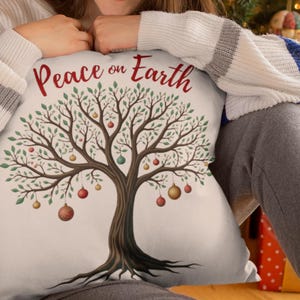 Christmas Tree Pillowcase: Peace on Earth Holiday Decor
