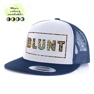 Blunt Hip-Hop Cap |  Snapback Trucker Hat with Flat Bill and Mesh | Stoner Gift