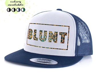 Blunt Hip-Hop Cap |  Snapback Trucker Hat with Flat Bill and Mesh | Stoner Gift