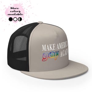 Make America Gay Again Snapback Hat | LGBTQ+ Pride Trucker Cap | Rainbow MAGA Pride Gift