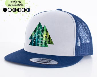 Odins Valknut Trucker Cap | Nordisches Symbol Flat Bill Snapback | Wikinger Hut